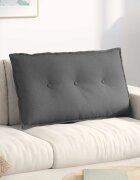 vidaXL Възглавница за гръб Тъмен сив 80 x 19 x 50 см текстил