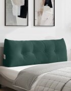 vidaXL Възглавница за гръб Тъмен зелен 120 x 24 x 50 см Кадифе