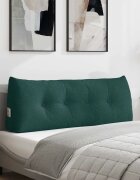 vidaXL Възглавница за гръб Тъмен зелен 120 x 24 x 50 см текстил