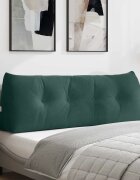 vidaXL Възглавница за гръб Тъмен зелен 140 x 24 x 50 см Кадифе