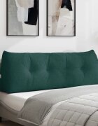 vidaXL Възглавница за гръб Тъмен зелен 140 x 24 x 50 см текстил