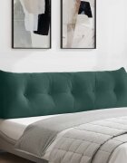 vidaXL Възглавница за гръб Тъмен зелен 160 x 24 x 50 см Кадифе