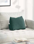vidaXL Възглавница за гръб Тъмен зелен 45 x 20 x 35 см Кордюрова тъкан