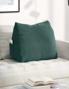 vidaXL Възглавница за гръб Тъмен зелен 60 x 20 x 50 см Кордюрова тъкан