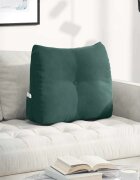 vidaXL Възглавница за гръб Тъмен зелен 60 x 24 x 50 см Кадифе