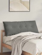 vidaXL Възглавница за гръб Тъмносиво 120 x 50 cm Микрофибърна тъкан