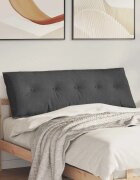 vidaXL Възглавница за гръб Тъмносиво 140 x 50 cm Кордюрова тъкан