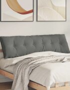 vidaXL Възглавница за гръб Тъмносиво 160 x 50 cm Микрофибърна тъкан