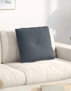 vidaXL Възглавница за гръб Тъмносиво 50 x 45 см Кордюрова тъкан