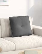 vidaXL Възглавница за гръб Тъмносиво 50 x 45 см Микрофибърна тъкан