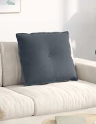 vidaXL Възглавница за гръб Тъмносиво 60 x 50 cm Кордюрова тъкан