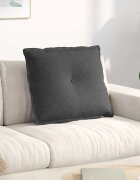vidaXL Възглавница за гръб Тъмносиво 60 x 50 cm Кордюрова тъкан