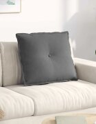 vidaXL Възглавница за гръб Тъмносиво 60 x 50 cm Микрофибърна тъкан