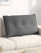 vidaXL Възглавница за гръб Тъмносиво 80 x 50 cm Микрофибърна тъкан
