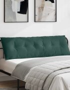 vidaXL Възглавница за гръб Тъмнозелено 160 x 50 cm Кордюрова тъкан