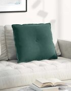 vidaXL Възглавница за гръб Тъмнозелено 60 x 50 cm Кордюрова тъкан