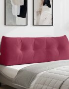 vidaXL Възглавница за гръб Виненочервен 140 x 24 x 50 см Кадифе