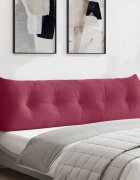 vidaXL Възглавница за гръб Виненочервен 160 x 24 x 50 см Кадифе