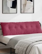 vidaXL Възглавница за гръб Виненочервен 160 x 50 cm Кордюрова тъкан