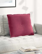 vidaXL Възглавница за гръб Виненочервен 60 x 50 cm Кордюрова тъкан