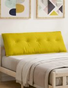 vidaXL Възглавница за гръб Жълто 140 x 50 cm Кордюрова тъкан
