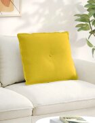 vidaXL Възглавница за гръб Жълто 60 x 50 cm Кордюрова тъкан