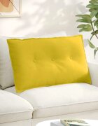 vidaXL Възглавница за гръб Жълто 80 x 50 cm Кордюрова тъкан