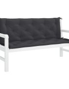 vidaXL Възглавница за градинска пейка черна 150x(50+50)x7 см оксфорд