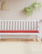 vidaXL Възглавница за градинска пейка червена 200x50x3 см оксфорд плат