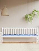 vidaXL Възглавница за градинска пейка синьо/бяло райе 200x50x7 см плат