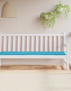 vidaXL Възглавница за градинска пейка тюркоаз 200x50x3 см текстил