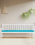 vidaXL Възглавница за градинска пейка тюркоаз 200x50x7 см текстил