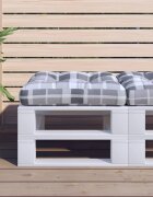 vidaXL Възглавница за палетен диван сиво каре 58x58x10 см текстил
