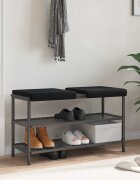 vidaXL Възглавница за пейка 2 бр. Кадифе Черно Дълбочина 35 см