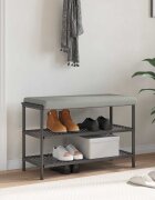 vidaXL Възглавница за пейка Микрофибър Светлосиво Дълбочина 35 см