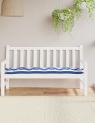 vidaXL Възглавница за пейка синьо и бяло райе 150x50x7 см оксфорд плат