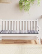 vidaXL Възглавница за пейка сиво каре 150x50x3 см оксфорд плат