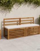 vidaXL Възглавница за пейка SOEST 100% полиестер Бяло 140 x 40 x 5 см