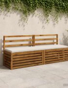 vidaXL Възглавница за пейка SOEST 100% полиестер Бяло 180 x 40 x 5 см