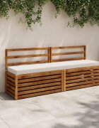 vidaXL Възглавница за пейка SOEST 100% полиестер Бяло 180 x 40 x 8 см