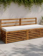 vidaXL Възглавница за пейка SOEST 100% полиестер Бяло 200 x 40 x 8 см