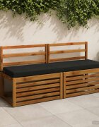 vidaXL Възглавница за пейка SOEST 100% полиестер Черно 140 x 40 x 8 см