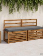 vidaXL Възглавница за пейка SOEST 100% полиестер Синьо 140 x 40 x 8 см