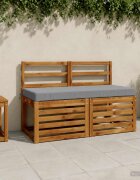 vidaXL Възглавница за пейка SOEST 100% полиестер Сиво 110 x 50 x 8 см