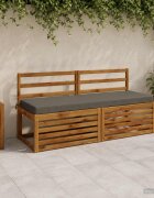 vidaXL Възглавница за пейка SOEST 100% полиестер Сиво 150 x 50 x 8 см