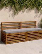 vidaXL Възглавница за пейка SOEST 100% полиестер Сиво 200 x 40 x 8 см
