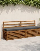 vidaXL Възглавница за пейка SOEST 100% полиестер Сиво 200 x 40 x 8 см