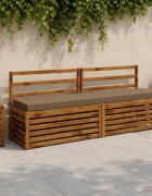 vidaXL Възглавница за пейка SOEST 100% полиестер Таупе 200 x 40 x 8 см