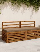vidaXL Възглавница за пейка SOEST 100% полиестер Таупе 200 x 40 x 8 см