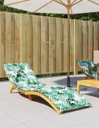 vidaXL Възглавница за шезлонг Листо Мотив с листа 200 x 70 x 3 cm